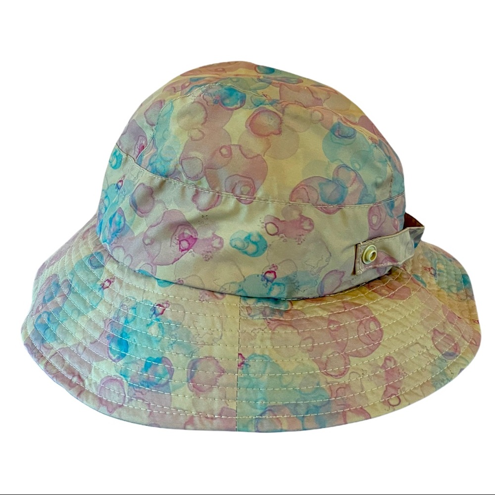 L.L. Bean foldable rain hat, tan with bubbles